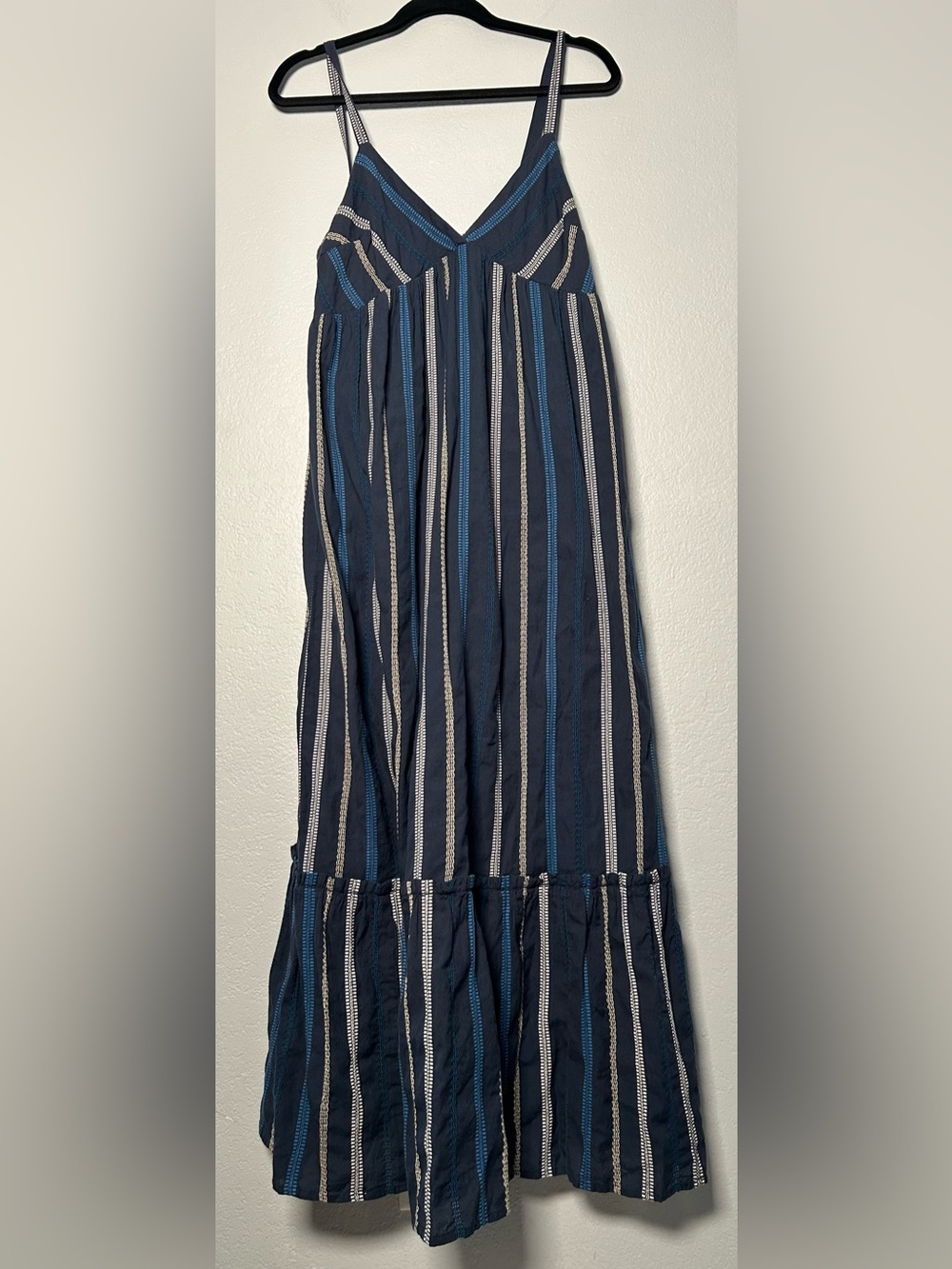 Michael Stars Navy Maxi Dress w/ Blue and White Stripes Adjustable Straps Largs